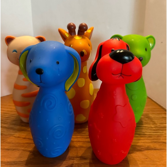 Melissa and Doug Animal Replacement Bowling Pins Lot of 5 Hard Plastic - Picture 2 of 4